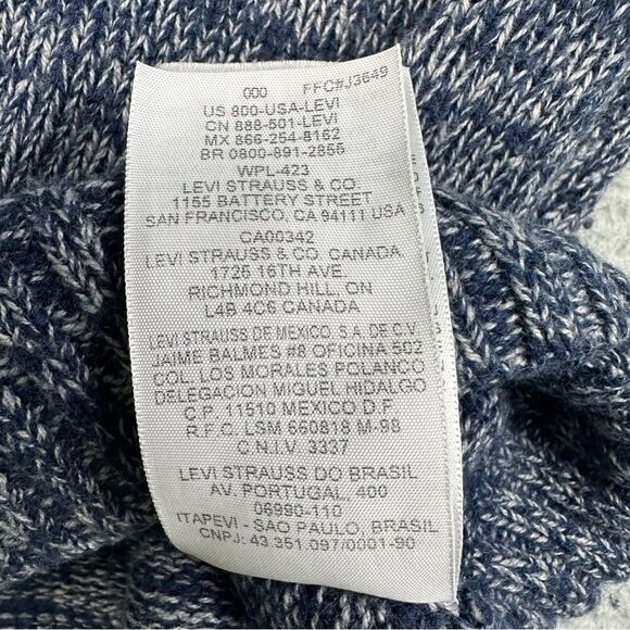 Levis Knit‎ Sweatshirt Mens Medium Blue Gray Pullover Sweater Winter Casual - Picture 14 of 15